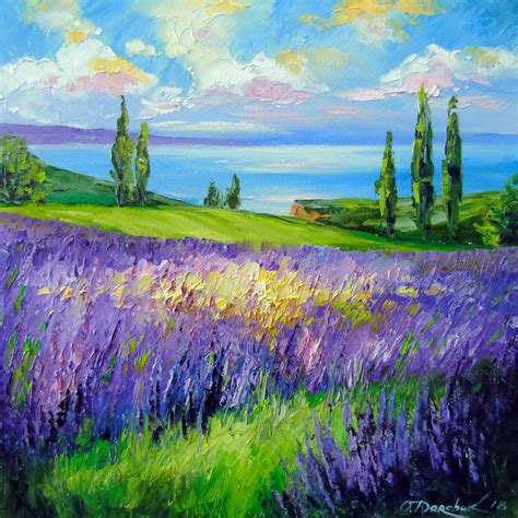 Lavender Field Art Painting Oil Art Painting Oil Painting Landscape