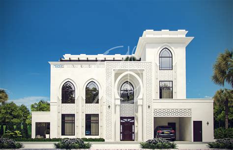 White Modern Islamic Villa Exterior Design Comelite Architecture