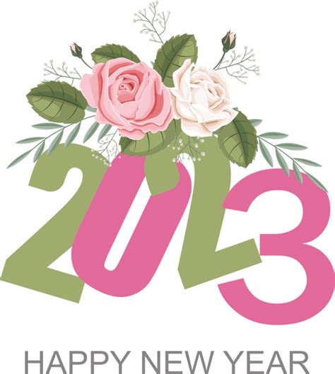 New Year Floral Design Garden Roses Flower For Happy New Year 2023 For