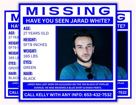 Blue And White Missing Person Flyer Template Missing Person Etsy
