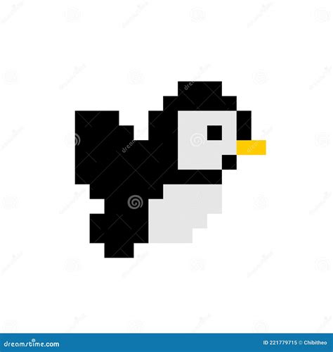 Bird Pixel Art Parrot Pixel Illustration Isolated On White Background