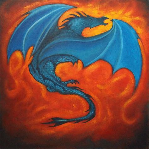 Blue Dragon Painting By Suzanne Shelden Fine Art America