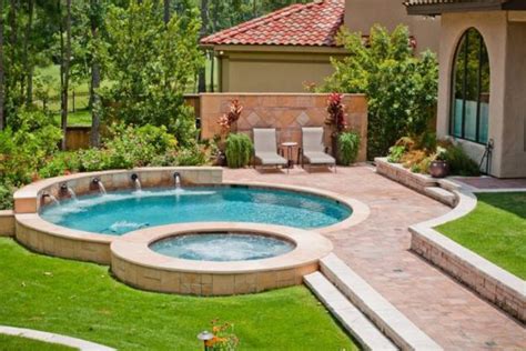 Round Outdoor Swimming Pools Beautiful Backyard Designs With Fun Water