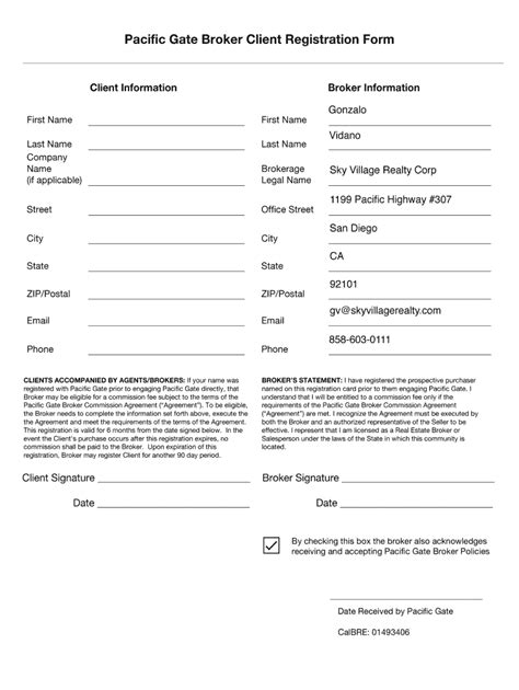 client registration form real estate fill out and sign online dochub