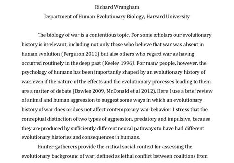 Richard Wrangham Human Evolutionary Biology Harvard