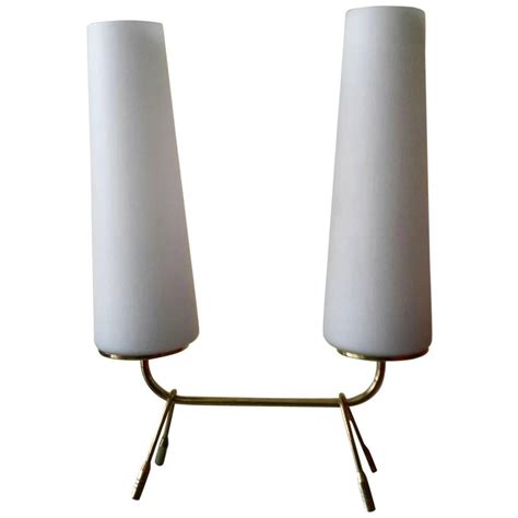S Mid Century French Brass Barette Tripod Table Lamp For Sale At