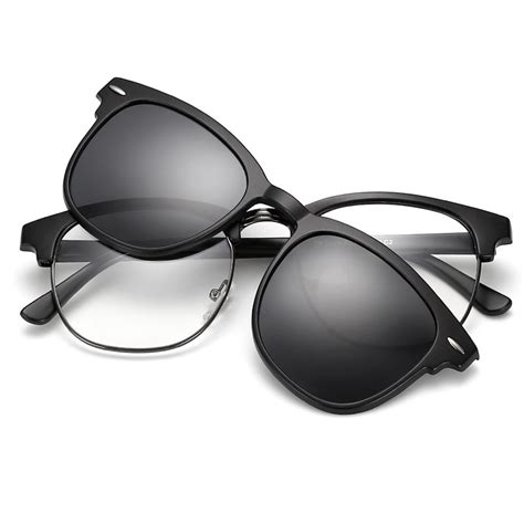 Polarized Magnetic Clip On Sunglasses Tr Magnet Eyeglasses Frame