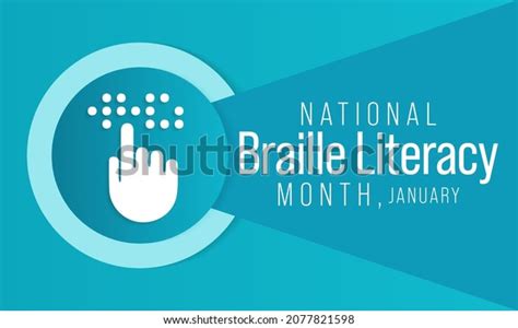 National Braille Literacy Month Observed Every Stock Vector Royalty