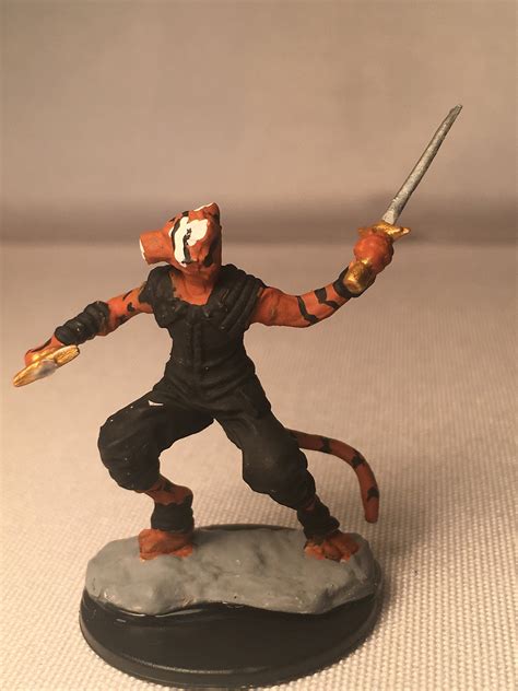 Tabaxi Rogue Painted Dnd Miniaturetabaxi Fighter Hand Painted Etsy