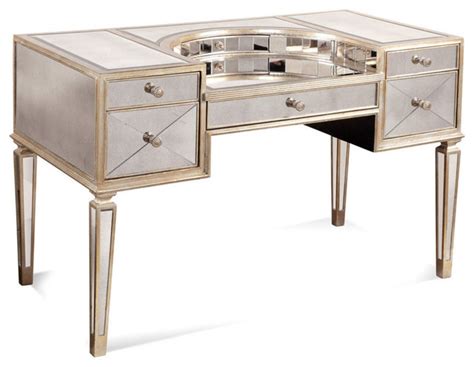 Check out our vanity desk with mirror selection for the very best in unique or custom, handmade pieces from our furniture shops. Bassett Mirror 8311-579 Borghese Mirrored Vanity Desk ...