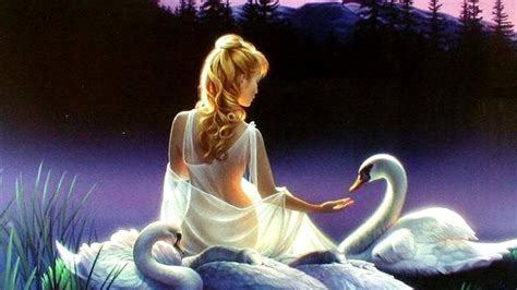 Women Swans Fantasy Art Artwork Wallpaper 4878