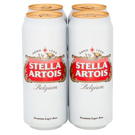 Stella Artois Lager Beer Cans 4 X 500ml Beer Iceland Foods