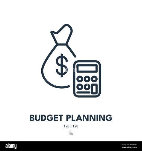 Budget Planning Icon Finance Plan Calculation Editable Stroke