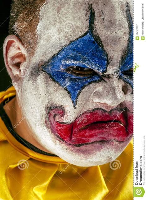 Horrible Angry Clown Closeup Stock Image Image Of Angry Halloween