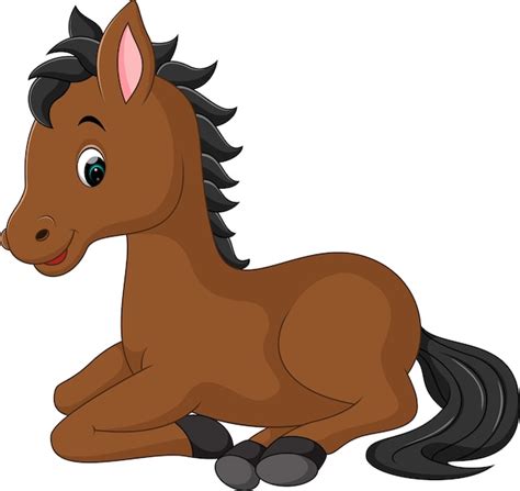 Cute Horse Cartoon Premium Vector