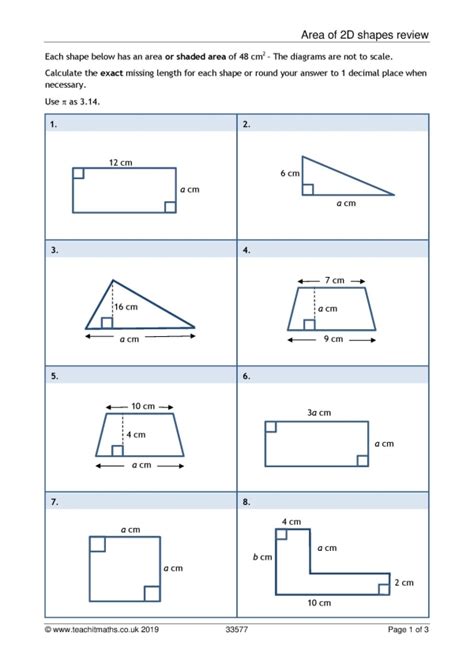 Area Of 3d Shapes Review Worksheet Ks3 4 Maths Teachit