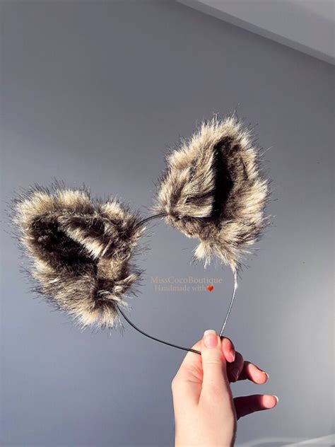 Realistic Fur Cat Ears Headband Cat Ears Headband Animal Cat Etsy