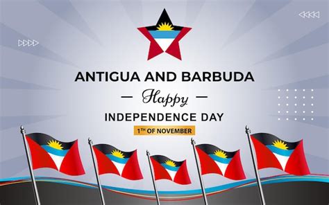 Premium Vector Antigua And Barbuda Poster Banner For Independence Day
