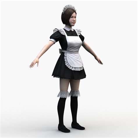 Japanese Maid Outfit Girl 003 3d Model Character Tomoplace Maid Outfit Model 3d Model Character