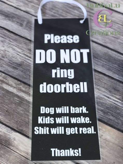 Door Hanger Dont Ring Doorbell Kid Door Hanger Etsy Funny Door