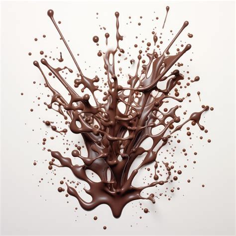 Premium Ai Image Chocolate Splash Isolated On White Background