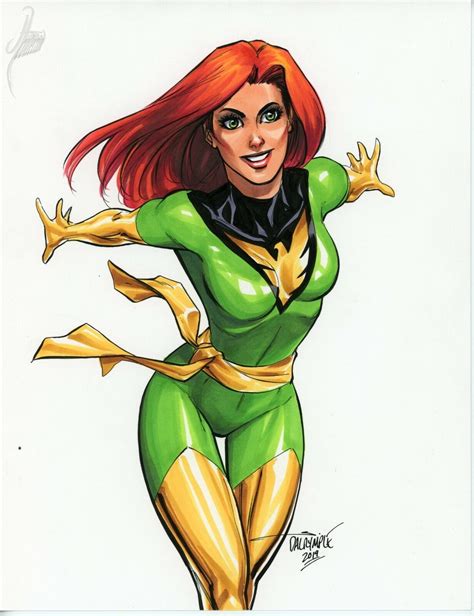 Scott Dalrymple Jean Grey Pinup Pencil Ink Watercolor Signed Unpublished In Jason Hearn S