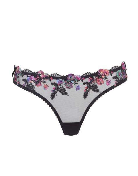 Ivey Thong In Blackmulti By Agent Provocateur All Lingerie
