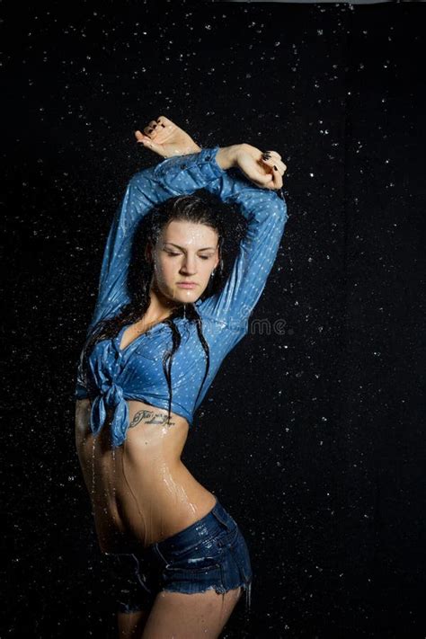 Beautiful Wet Girl In Water Stock Photo Image Of Pose Person