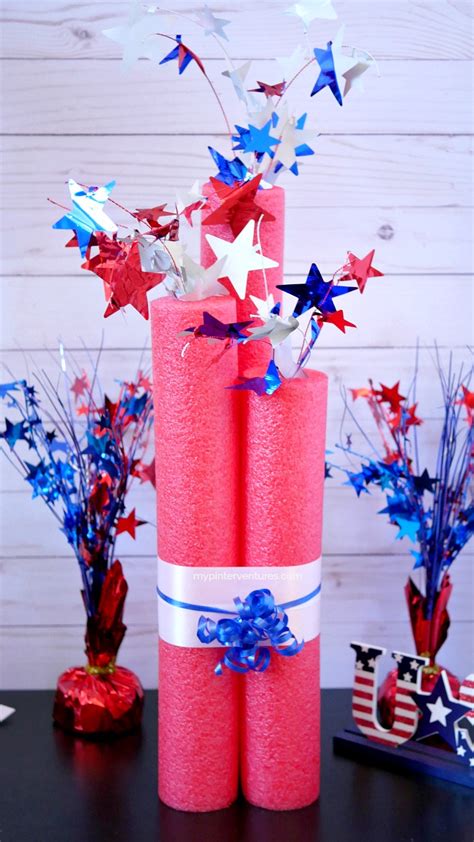 Diy Giant Pool Noodle Firecracker Decoration 4th Of July Parade Fourth