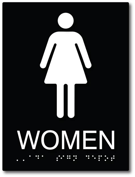 Womens Restroom Signs With Tactile Text And Grade 2