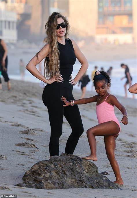 Khloe Kardashian Shows Off Her Slender Physique During Malibu Beach Day