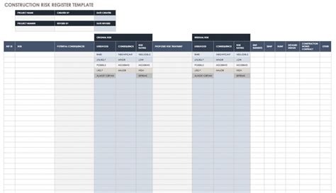 Free Risk Register Templates Smartsheet