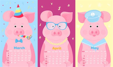 Funny Pigs Calendar For 2020 By Liluart