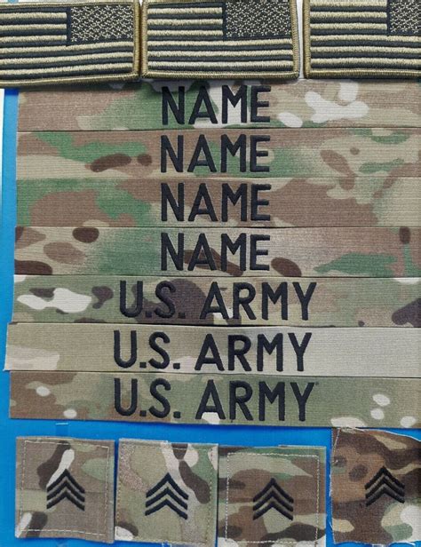 14 Peice Us Army Scorpion Ocp Names And Ranks And Flags With Hook