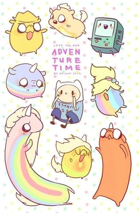Cute Little Chibi Adventure Time Fin And Jake And Unicorn