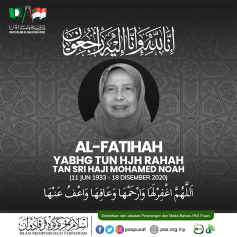 Penglibatan ibu bapa dan komuniti bagi menangani masalah penyalahgunaan dadah, substan dan pelencongan sosial di kompleks tan sri mohamed rahmat di sini, hari ini. Takziah Kepada Keluarga Almarhumah Tun Hajah Rahah Binti ...
