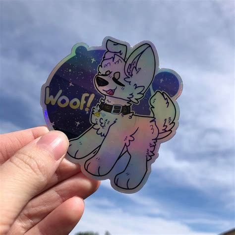 3x3 Holographic Woof Vinyl Decal Stickers 2 Pack Etsy