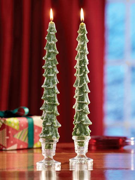 Christmas Tree Candle Tapers Set Of 2 Christmas Tree Candles Cool