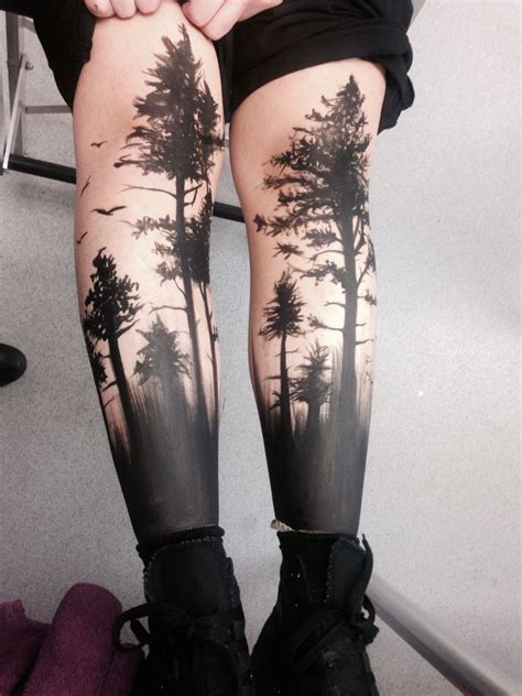 Tree Leg Tattoo Forest Tattoo Sleeve Wood Tattoo Wolf Tattoo Sleeve