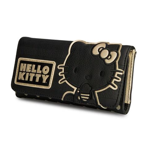 Hello Kitty Blackgold Embossed Stripe Wallet Hello Kitty Brands