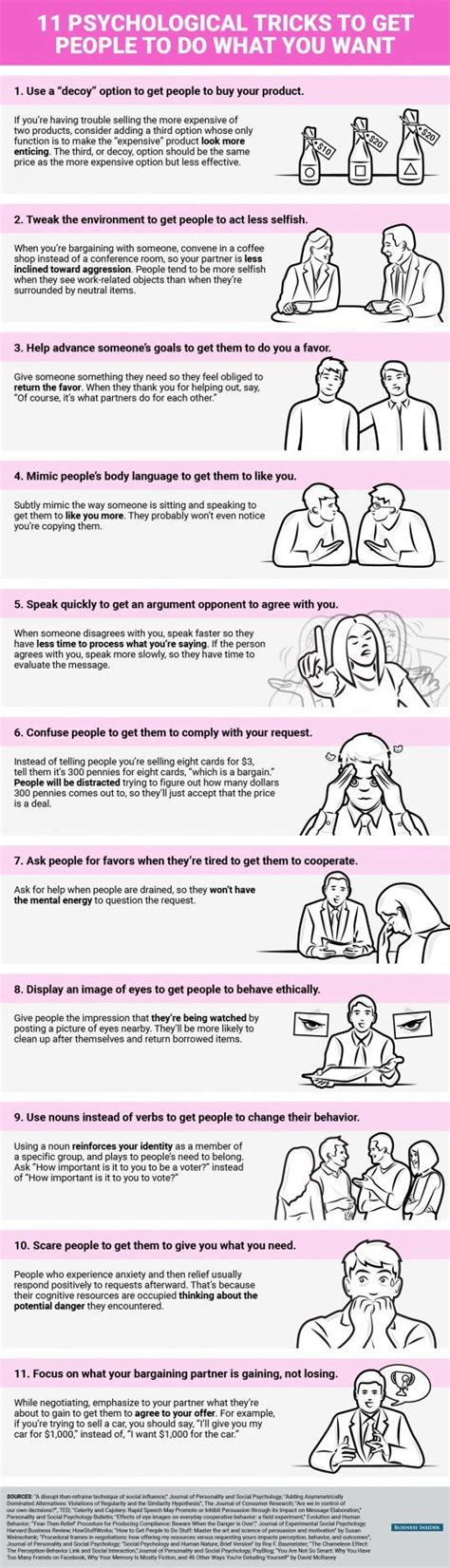 11 Incredible Psychological Tricks To Get People To Do What You Want How To Influence People