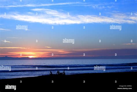 Ventura Beach Sunset Stock Photo Alamy
