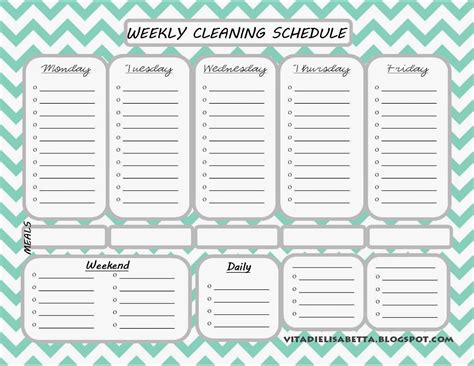 Weekly Cleaning Schedule Pdf Planner Template Free