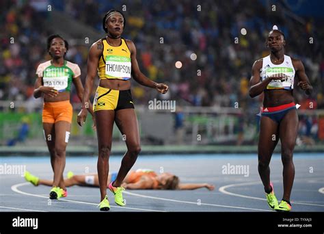 Elaine Thompson Of Jamaica Reacts When She Wins The Gold Medal In The Womens 200m Final At The