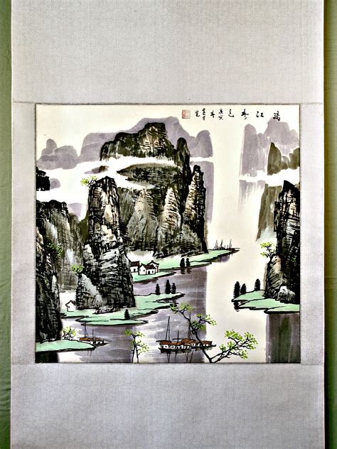 Beautiful Chinese Paintings Guilin Shan Shui Chinese Scroll Painting