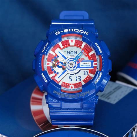 G shock watches casio g shock digital watch captain america past larger stuff to buy jewels star. G-SHOCK x MARVEL AVENGERS CAPTAIN AMERICA GA-110CAPTAIN ...