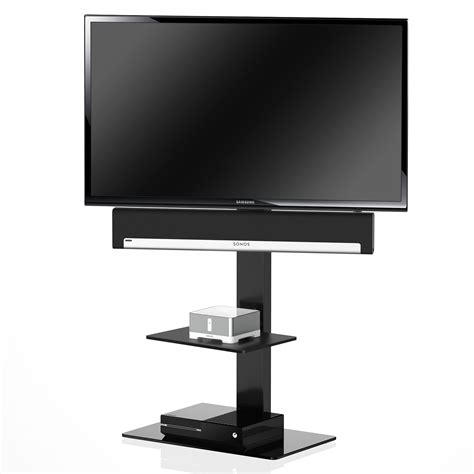 Fitueyes Floor Tv Stand 2 Shelves For 32 To 70 Inch With Swivel Height