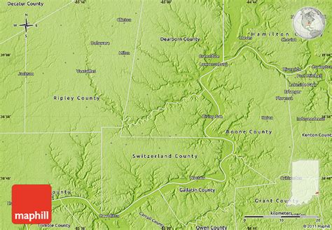 Physical Map Of Ohio County