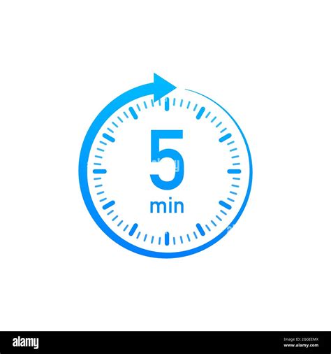 The 5 Minutes Stopwatch Vector Icon Stopwatch Icon In Flat Style