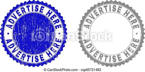 Textured advertise here scratched watermarks with ribbon. Advertise here stamp seals with ...